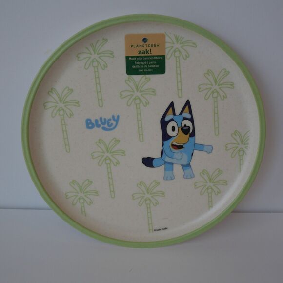NEW Bluey 8 Piece Set Dinner Plate and Bowl Matching Set Zak Bamboo 4 Colors - Picture 12 of 13